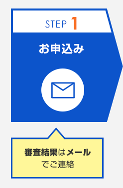 STEP1 お申込み 審査結果はメールでご連絡