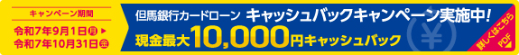 但馬銀行カードローン　キャッシュバックキャンペーン